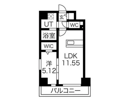 GRANDUKE吹上(1LDK/2階)の間取り写真