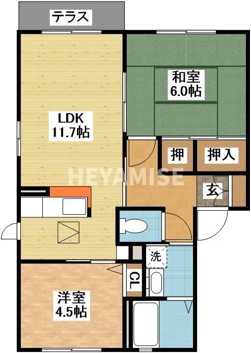 シャーメゾンY(2LDK/1階)の間取り写真