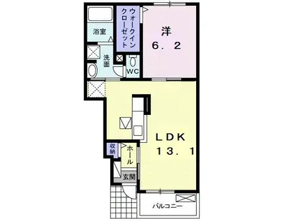 ホープ II(1LDK/1階)の間取り写真