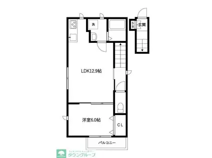 ファミール石原(1LDK/2階)の間取り写真
