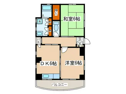 セトビル(2DK/3階)の間取り写真