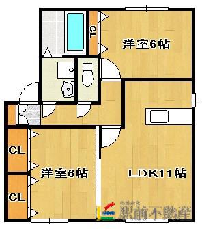 クレールシャンス(2LDK/1階)の間取り写真