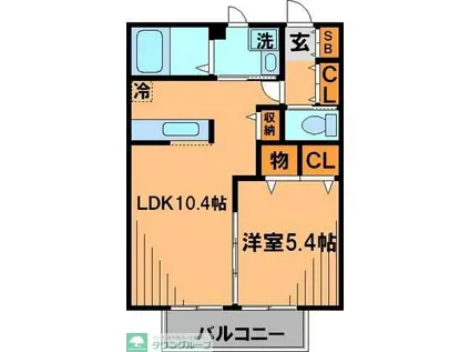 アペックスハイツ西船II(1LDK/1階)の間取り写真