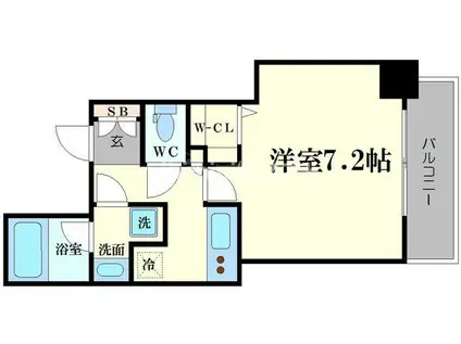 アーバネックス本町(1K/6階)の間取り写真