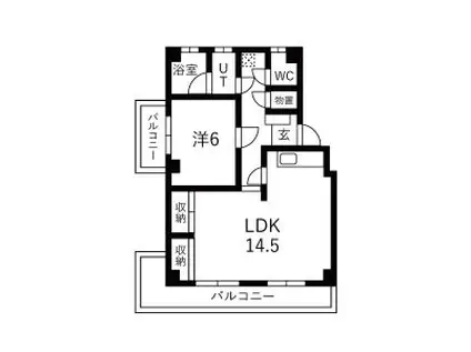 ソラリス(1LDK/2階)の間取り写真