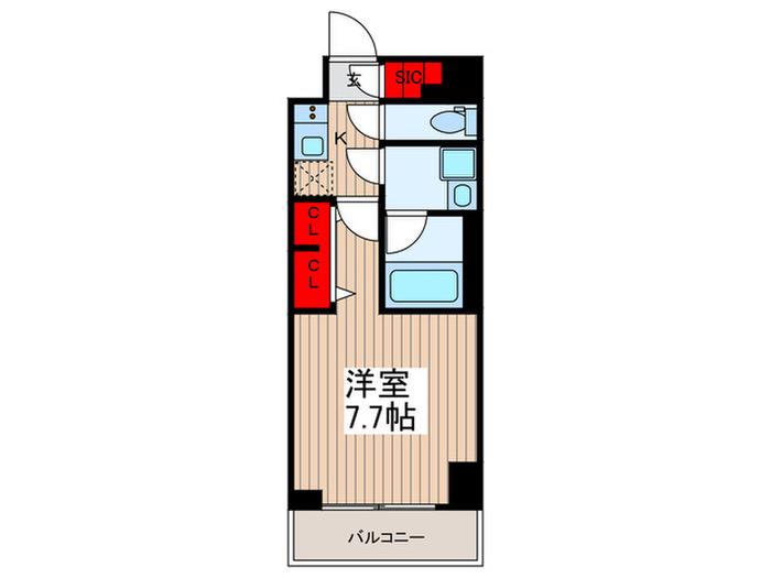 SーRESIDENCE押上サウス(1K/2階)の間取り写真