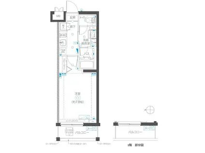 ZOOM武蔵新城(1K/1階)の間取り写真