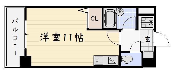 アクセス砂津(ワンルーム/5階)の間取り写真