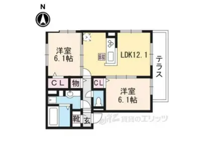 レジェーロ(2LDK/1階)の間取り写真