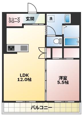 サイレント(1LDK/4階)の間取り写真