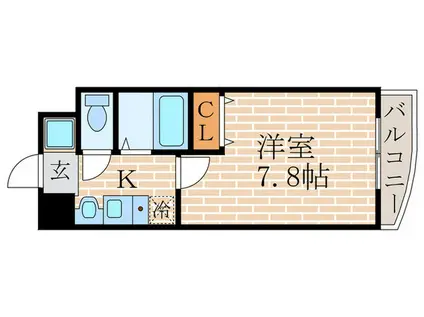 LUXE深草(1K/4階)の間取り写真