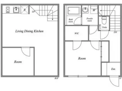 HJプレイス 神楽坂(2LDK/B1階)の間取り写真