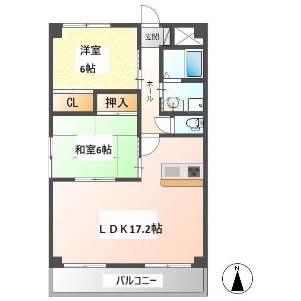 グラード(2LDK/5階)の間取り写真