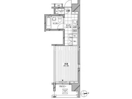 カスタリア麻布十番七面坂(ワンルーム/5階)の間取り写真