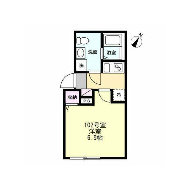 ベイルームプレミア湘南台(1K/1階)の間取り写真