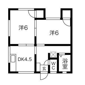 ハイツ山本(2DK/2階)の間取り写真