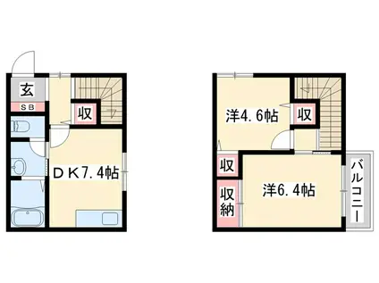 プチシャト―Y・SII(2DK/1階)の間取り写真