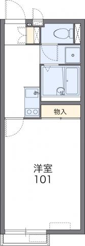 レオネクストルミエール N(1K/2階)の間取り写真