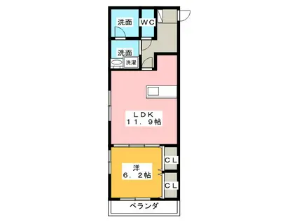 LA LUCE(1LDK/1階)の間取り写真