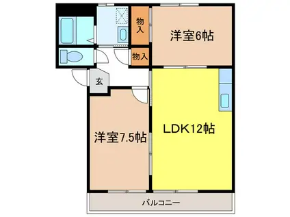 レジデンス筒井(2LDK/1階)の間取り写真