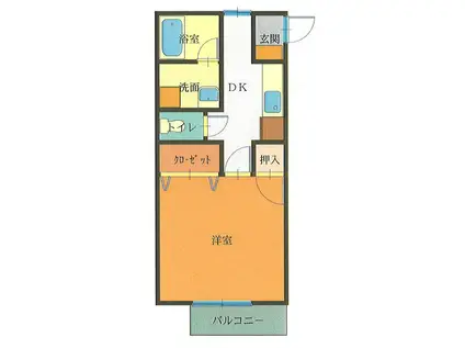 SUNマスヤ(1K/1階)の間取り写真