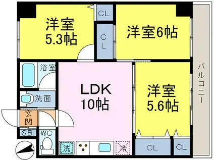 SOCIETY COURT CLASSIC(3LDK/3階)の間取り写真