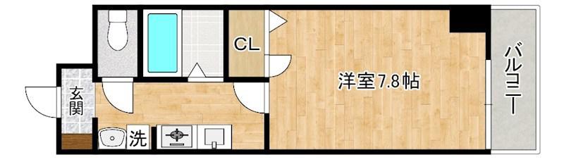 フレンドパーク富士見(1K/3階)の間取り写真