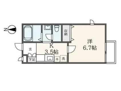 サンハイム下北沢(1K/2階)の間取り写真