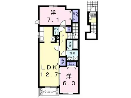 エトワールC(2LDK/2階)の間取り写真
