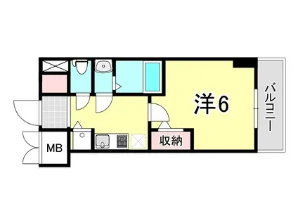 エスリードレジデンスグラン神戸三宮シティ(1K/11階)の間取り写真