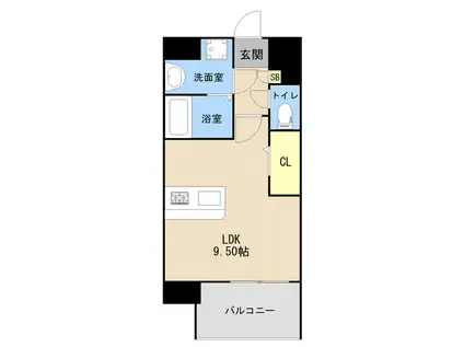 LIBTH九品寺III(ワンルーム/6階)の間取り写真