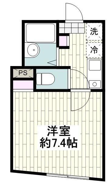 コートドール二俣川(1K/2階)の間取り写真
