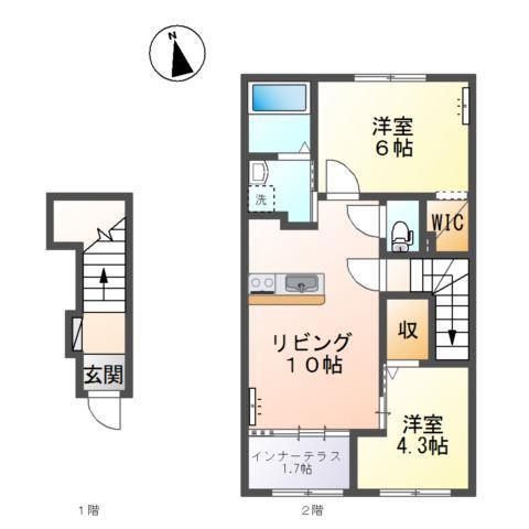 エス・ハウス(2LDK/2階)の間取り写真