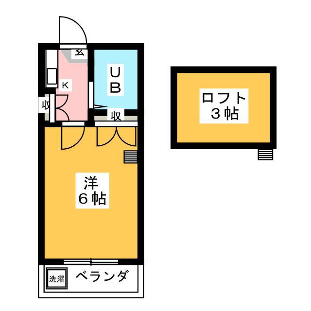 グランディ井田(1K/2階)の間取り写真