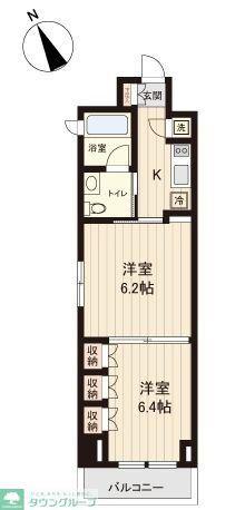 プラティーク清澄白河(2K/3階)の間取り写真