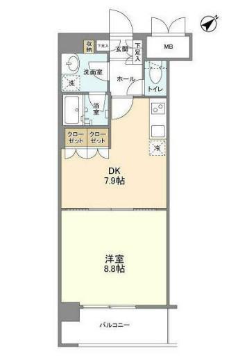 サンハイム鶴見(1DK/6階)の間取り写真