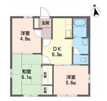 イグニシオン35(3DK/1階)の間取り写真