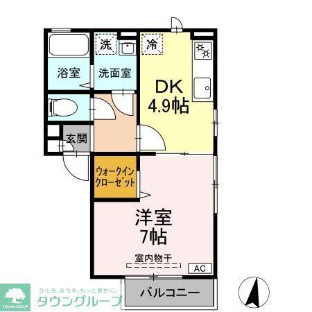 アネックス浮間II(1DK/1階)の間取り写真