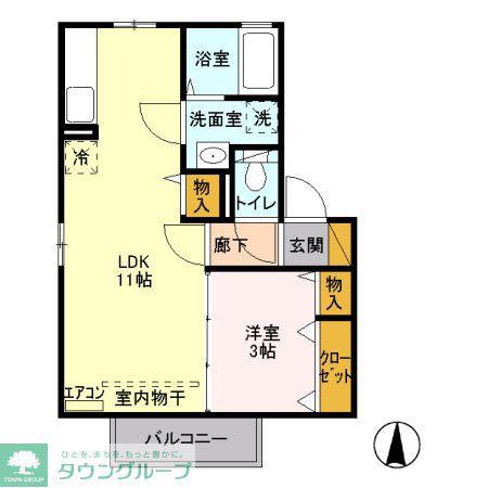 ア・プリオリ(1LDK/2階)の間取り写真