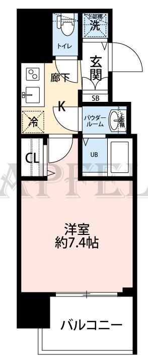エグゼ堺筋本町(1K/8階)の間取り写真