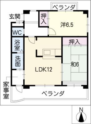ル・レーブ貴船(2LDK/3階)の間取り写真