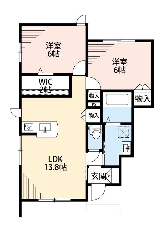 PT.BRAGA(2LDK/1階)の間取り写真