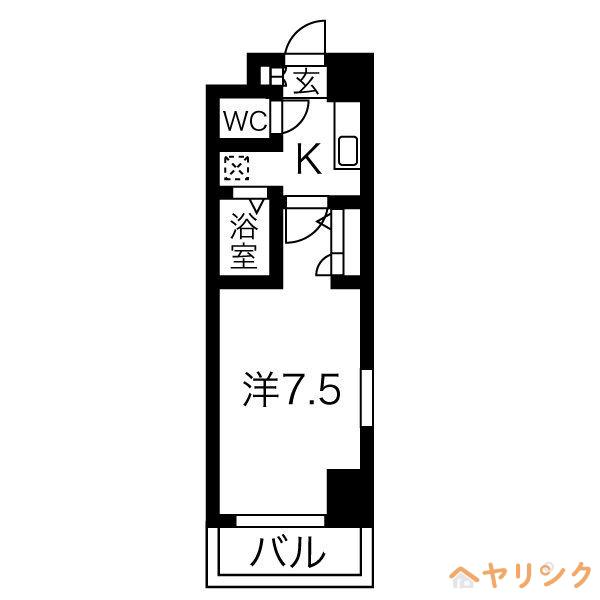 プロビデンスHAST守山(1K/5階)の間取り写真