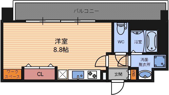 CASSIA福島駅前(ワンルーム/3階)の間取り写真