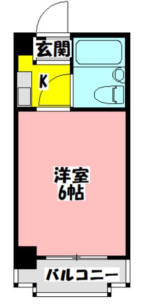 ルネッサンスガーデンヒルズ(1K/8階)の間取り写真