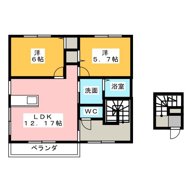 グランルーフメゾン(2LDK/2階)の間取り写真