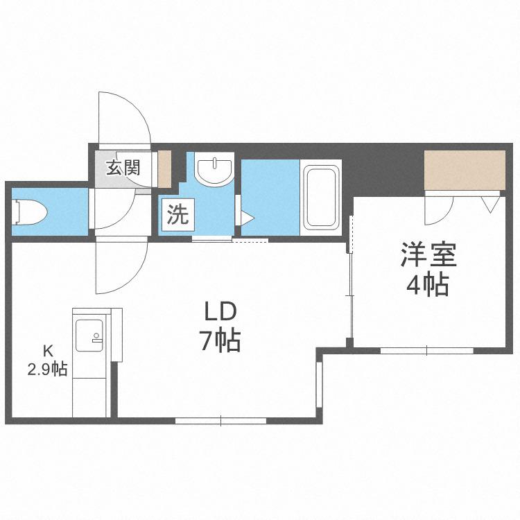 GLIFE-1ST(1LDK/1階)の間取り写真