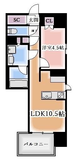 オープンレジデンシア大須FRONT(1LDK/12階)の間取り写真