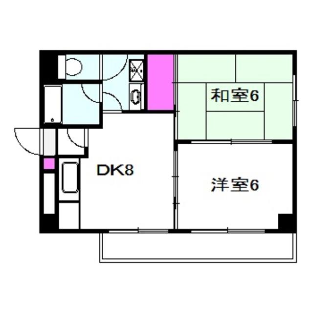 水 交 社(2DK/6階)の間取り写真