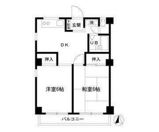 メゾン秋元3(2DK/3階)の間取り写真